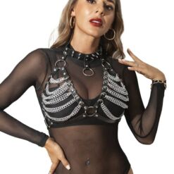 Comprar SUBBLIME - ARNÉS SUJETADOR Y COLLAR CON CADENAS TALLA ÚNICA al mejor precio - Envíos Discretos