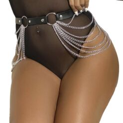 Comprar SUBBLIME - CINTURÓN DE CADENAS CUERO NEGRO TALLA ÚNICA al mejor precio - Envíos Discretos