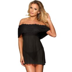 Comprar SUBBLIME - SET VESTIDO CORTO + TANGA NEGRO S/M al mejor precio - Envíos Discretos