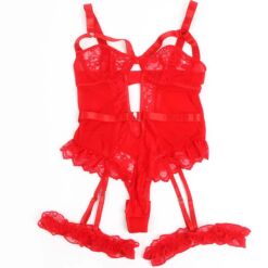Comprar SUBBLIME - TEDDY CON LIGA DETALLE ENCAJE Y TIRAS ROJO S/M al mejor precio - Envíos Discretos