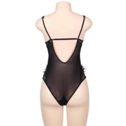 Comprar SUBBLIME - TEDDY ENCAJE FLORAL Y CON FLECOS NEGRO TALLA GRANDE al mejor precio - Envíos Discretos