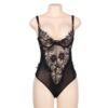 Comprar SUBBLIME - TEDDY ENCAJE FLORAL Y CON FLECOS NEGRO TALLA GRANDE al mejor precio - Envíos Discretos