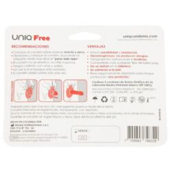 Comprar UNIQ - FREE PRESERVATIVOS CON ARO PROTECTOR SIN LATEX 3 UNIDADES al mejor precio - Envíos Discretos