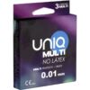 Comprar UNIQ - MULTI PRESERVATIVOS SIN LATEX 3 UNIDADES al mejor precio - Envíos Discretos