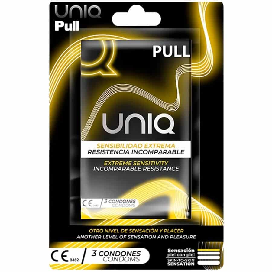UNIQ - PULL PRESERVATIVOS CON TIRAS SIN LÁTEX 3 UNIDADES - piKanteo | Despierta tu lado más piKante Comprar UNIQ - PULL PRESERVATIVOS CON TIRAS SIN LÁTEX 3 UNIDADES al mejor precio - Envíos Discretos