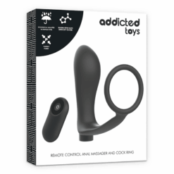 Comprar ADDICTED TOYS - ANILLA PENE CON PLUG ANAL CONTROL REMOTO NEGRO RECARGABLE al mejor precio - Envíos Discretos