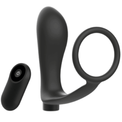 Comprar ADDICTED TOYS - ANILLA PENE CON PLUG ANAL CONTROL REMOTO NEGRO RECARGABLE al mejor precio - Envíos Discretos
