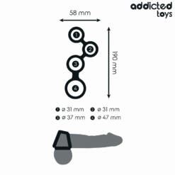 Comprar ADDICTED TOYS - ANILLO PARA EL PENE CON DIVISORES PARA TESTÍCULOS al mejor precio - Envíos Discretos