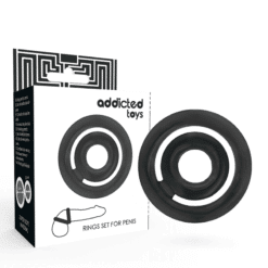 Comprar ADDICTED TOYS - POTENZ SET ANILLOS PENE NEGRO al mejor precio - Envíos Discretos