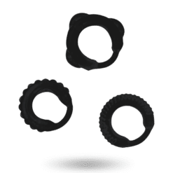 Comprar ADDICTED TOYS - SET 3 ANILLOS PENE NEGRO al mejor precio - Envíos Discretos