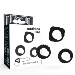 Comprar ADDICTED TOYS - SET 3 ANILLOS PENE NEGRO al mejor precio - Envíos Discretos