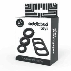 Comprar ADDICTED TOYS - SET 4 ANILLOS SILICONA PARA EL PENE al mejor precio - Envíos Discretos