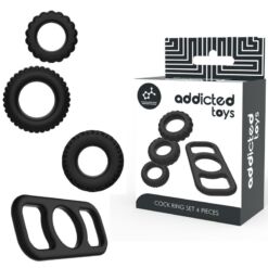 Comprar ADDICTED TOYS - SET 4 ANILLOS SILICONA PARA EL PENE al mejor precio - Envíos Discretos