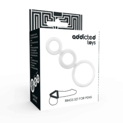 Comprar ADDICTED TOYS - SET ANILLOS PENE Y TESTÍCULOS CLEAR al mejor precio - Envíos Discretos