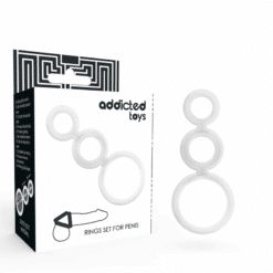 Comprar ADDICTED TOYS - SET ANILLOS PENE Y TESTÍCULOS CLEAR al mejor precio - Envíos Discretos