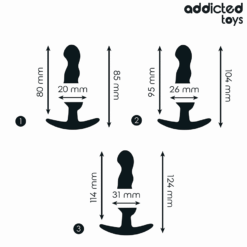 Comprar ADDICTED TOYS - SET DE 3 PLUG ANAL SILICONA MODELO 1 al mejor precio - Envíos Discretos