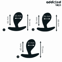 Comprar ADDICTED TOYS - SET DE 3 PLUG ANAL SILICONA MODELO 3 al mejor precio - Envíos Discretos