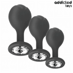 Comprar ADDICTED TOYS - SET DE 3 PLUG SILICONA ANAL CON JOYA al mejor precio - Envíos Discretos