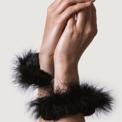 Comprar ADRIEN LASTIC - ESPOSAS METAL CON PLUMAS NEGRO al mejor precio - Envíos Discretos
