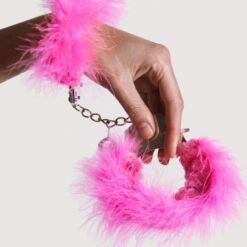 Comprar ADRIEN LASTIC - ESPOSAS METAL CON PLUMAS ROSA al mejor precio - Envíos Discretos