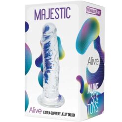 Comprar ALIVE - MAJESTIC PENE REALÍSTICO TRANSPARENTE 14.7 CM al mejor precio - Envíos Discretos