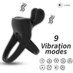 Comprar ARMONY - ANILLO VIBRADOR RABBIT NEGRO al mejor precio - Envíos Discretos