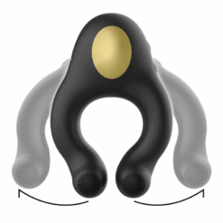 Comprar ARMONY - ANILLO VIBRADOR SILICONA 3 MOTORES RECARGABLE NEGRO - DORADO al mejor precio - Envíos Discretos