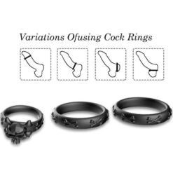 Comprar ARMONY - ANILLOS CALAVERA SILICONA NEGRO al mejor precio - Envíos Discretos