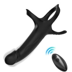Comprar ARMONY - DILDO CON ANILLO & VIBRADOR CONTROL REMOTO NEGRO al mejor precio - Envíos Discretos