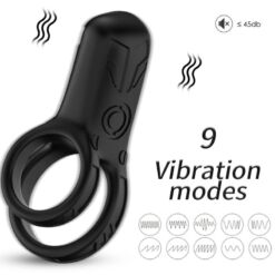Comprar ARMONY - DOBLE ANILLO VIBRADOR NEGRO al mejor precio - Envíos Discretos