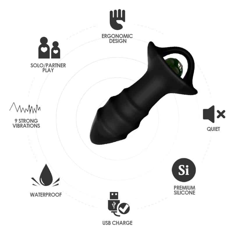 ARMONY - KYLIN DEDAL VIBRADOR & PLUG ANAL CONTROL REMOTO NEGRO - piKanteo | Despierta tu lado más piKante Comprar ARMONY - KYLIN DEDAL VIBRADOR & PLUG ANAL CONTROL REMOTO NEGRO al mejor precio - Envíos Discretos