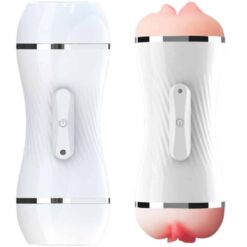 Comprar ARMONY - MASTURBADOR VIBRADOR DOBLE VAGINA & BOCA BLANCO al mejor precio - Envíos Discretos