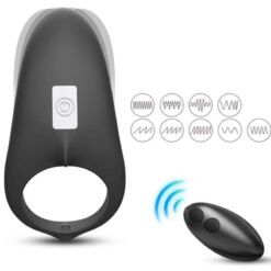 Comprar ARMONY - SHARK ANILLO VIBRADOR PAREJAS CONTROL REMOTO NEGRO al mejor precio - Envíos Discretos