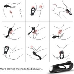 Comprar ARMONY - VEYRON ANILLO VIBRADOR DOBLE PINZA CONTROL REMOTO NEGRO al mejor precio - Envíos Discretos