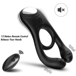 Comprar ARMONY - VEYRON ANILLO VIBRADOR DOBLE PINZA CONTROL REMOTO NEGRO al mejor precio - Envíos Discretos