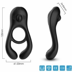 Comprar ARMONY - VEYRON ANILLO VIBRADOR DOBLE PINZA NEGRO al mejor precio - Envíos Discretos