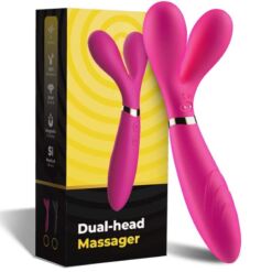 Comprar ARMONY - Y-WAND MASAJEADOR & VIBRADOR CABEZA DOBLE FUCSIA al mejor precio - Envíos Discretos