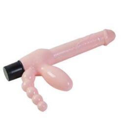 Comprar BAILE - ARNÉS SIN CUERDA TPR CON VIBRACIÓN Y ESTIMULACION ANAL 25.4 CM al mejor precio - Envíos Discretos