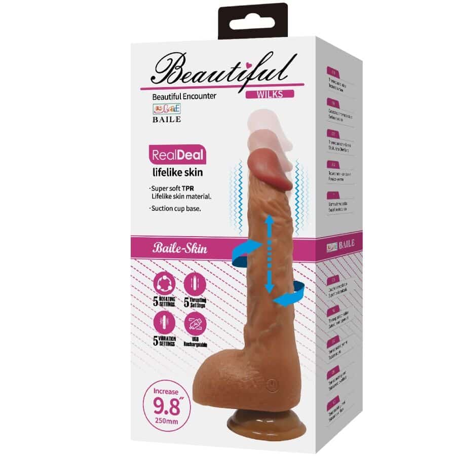 BAILE - BEAUTIFUL WILKS VIBRADOR REALÍSTICO DE 5 CONFIGURACIONES 25 CM MULATO - piKanteo | Despierta tu lado más piKante Comprar BAILE - BEAUTIFUL WILKS VIBRADOR REALÍSTICO DE 5 CONFIGURACIONES 25 CM MULATO al mejor precio - Envíos Discretos