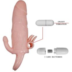 Comprar BAILE - BRAVE MAN FUNDA PENE ANAL Y CLITORIS VIBRADOR 16.5 CM NATURAL al mejor precio - Envíos Discretos