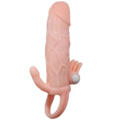 Comprar BAILE - BRAVE MAN FUNDA PENE ANAL Y CLITORIS VIBRADOR 16.5 CM NATURAL al mejor precio - Envíos Discretos