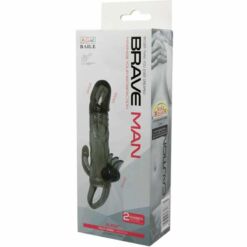 Comprar BAILE - BRAVE MAN FUNDA PENE ANAL Y CLITORIS VIBRADOR 16.5 CM NEGRO al mejor precio - Envíos Discretos
