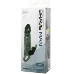 Comprar BAILE - BRAVE MAN FUNDA REALISTICA PENE CON RABBIT 16.5 CM NEGRO al mejor precio - Envíos Discretos