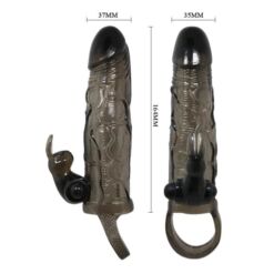 Comprar BAILE - BRAVE MAN FUNDA REALISTICA PENE CON RABBIT 16.5 CM NEGRO al mejor precio - Envíos Discretos