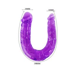 Comprar BAILE - DILDO DOBLE EN GELATINA FLEXIBLE LILA al mejor precio - Envíos Discretos