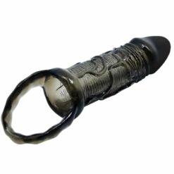 Comprar BAILE - FUNDA EXTENSORA PENE CON STRAP PARA TESTÍCULOS NEGRO 13.5 CM al mejor precio - Envíos Discretos
