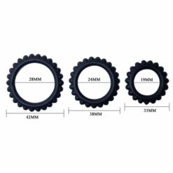 Comprar BAILE - TITAN SET 3 PCS COCK RING BLACK 2.8 + 2.4 + 1.9 CM al mejor precio - Envíos Discretos