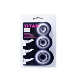 Comprar BAILE - TITAN SET 3 PCS COCK RING BLACK 2.8 + 2.4 + 1.9 CM al mejor precio - Envíos Discretos