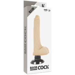 Comprar BASECOCK - VIBRADOR REALÍSTICO 2-1 NATURAL 18.5 CM -O- 4 CM al mejor precio - Envíos Discretos