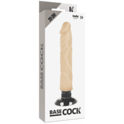Comprar BASECOCK - VIBRADOR REALÍSTICO 2-1 NATURAL 20 CM -O- 4 CM al mejor precio - Envíos Discretos